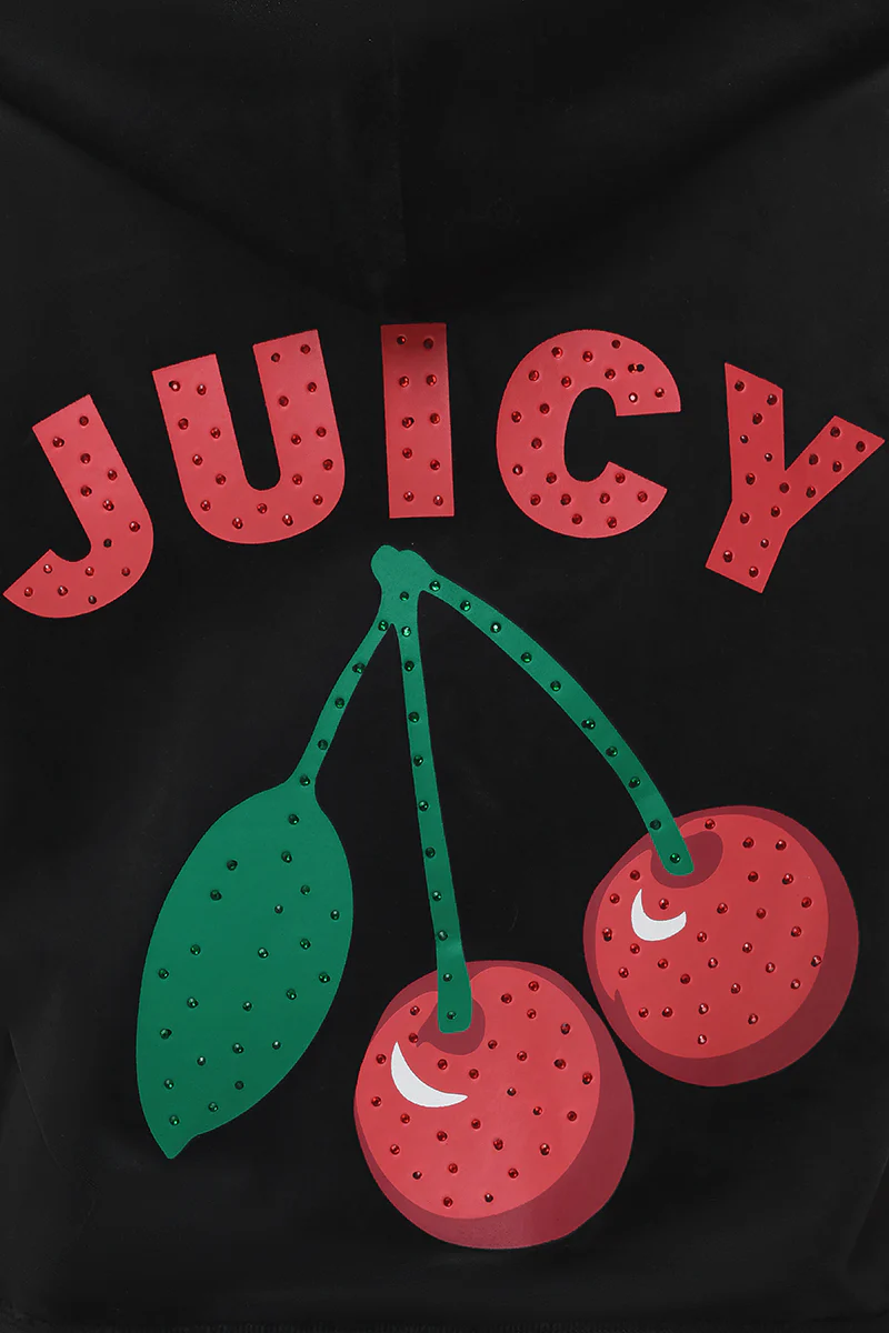Cherry Bling Velour Hoodie - Image 5