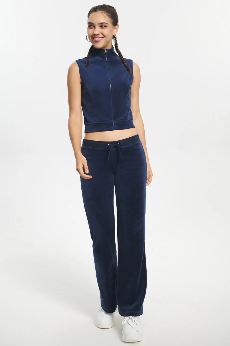 Mockneck Cotton Velour Zip-Up Vest - Image 5