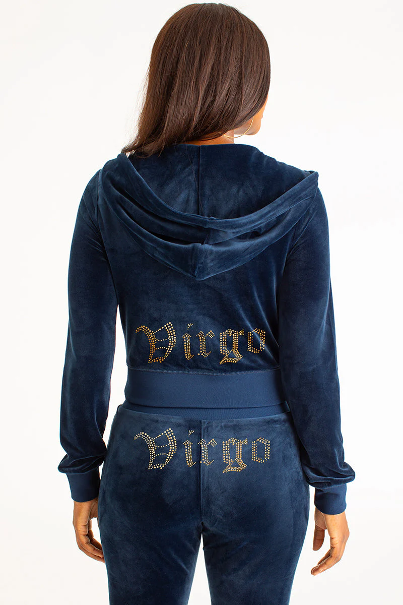 Virgo Customizable Big Bling Velour Hoodie - Image 3